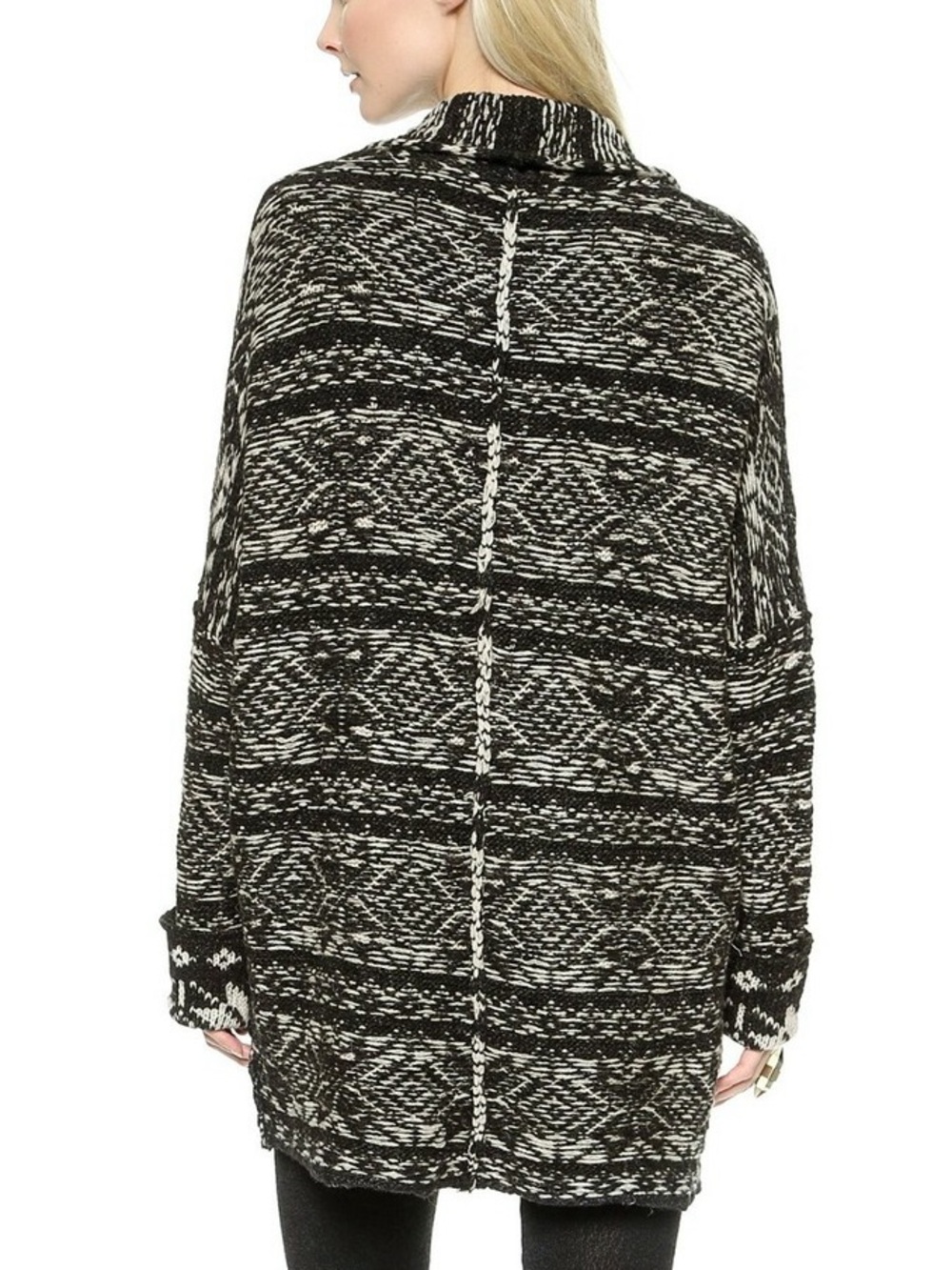 Free People Hidden Snowflake Inside Out Cardigan Jacket • Wool Blend • Oversized - Picture 10 of 16